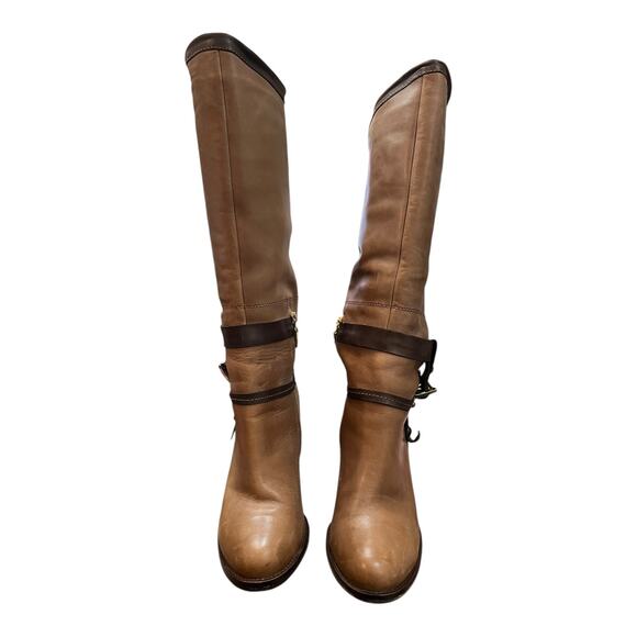 ATAKOY Tall Riding Leather Boot Brown Knee High Wool Lining Turkey EU 38 7.5 EUC - Picture 11 of 14